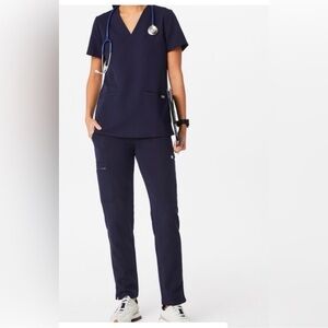 Women's Figs Navy Scrub set